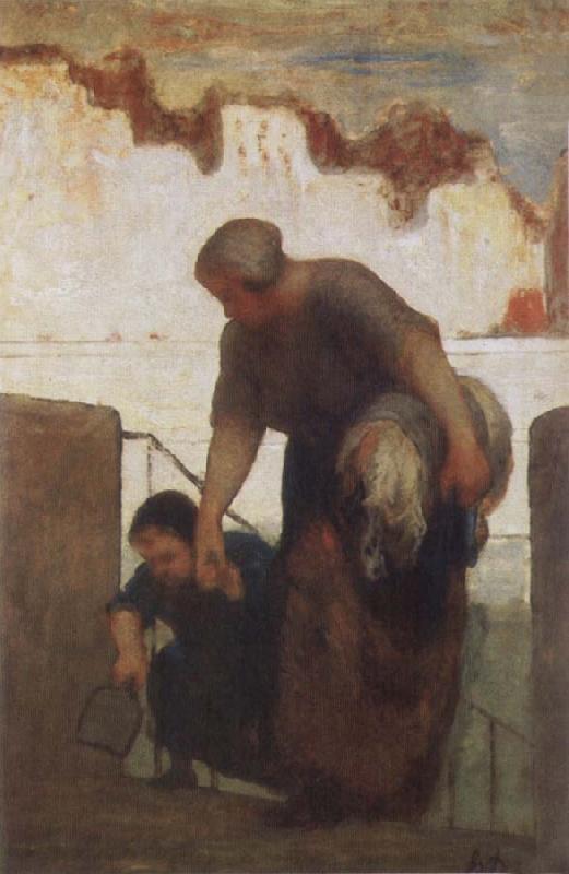 Honore  Daumier The Washer woman oil painting image